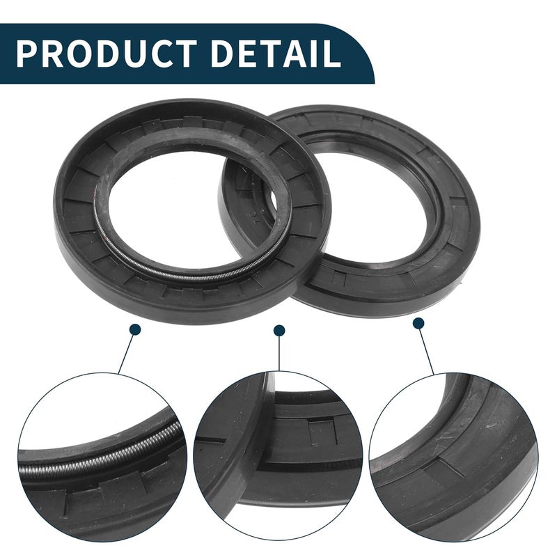 TUCKBOLD Universal Oil Seal TC Double Lip W Steel Spring Seal Ring Rotary Shaft Seal 45x70x8mm High Pressure NBR Rubber Black 5 Pcs - Image 5